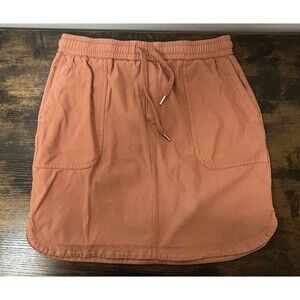 Athleta Farallon Skirt Women’s Size S Orange Elastic Waist Pull-On Cotton Blend